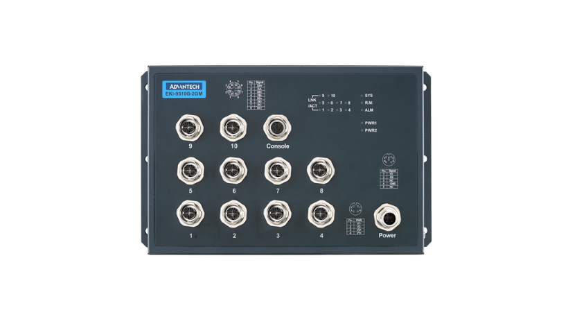 EN50155 M12 8GE + 2G Managed Switch, 24~48VDC
